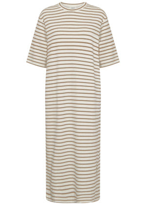 Mekko Ingina valko/beige raidallinen-Mekot/Hameet-Soaked in Luxury-Lahja ja sisustus Pussukka Katariina Home Oy