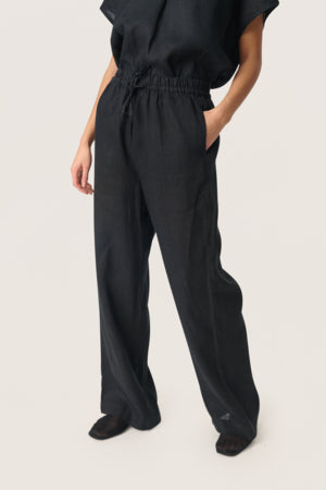 Pellavahousut Celian musta-Housut/Farkut-Soaked in Luxury-Lahja ja sisustus Pussukka Katariina Home Oy