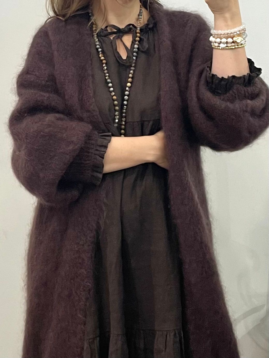 Mohairneuletakki pitkä eri värejä-Neuleet/Neuletakit-Peura Collection-Lahja ja sisustus Pussukka Katariina Home Oy