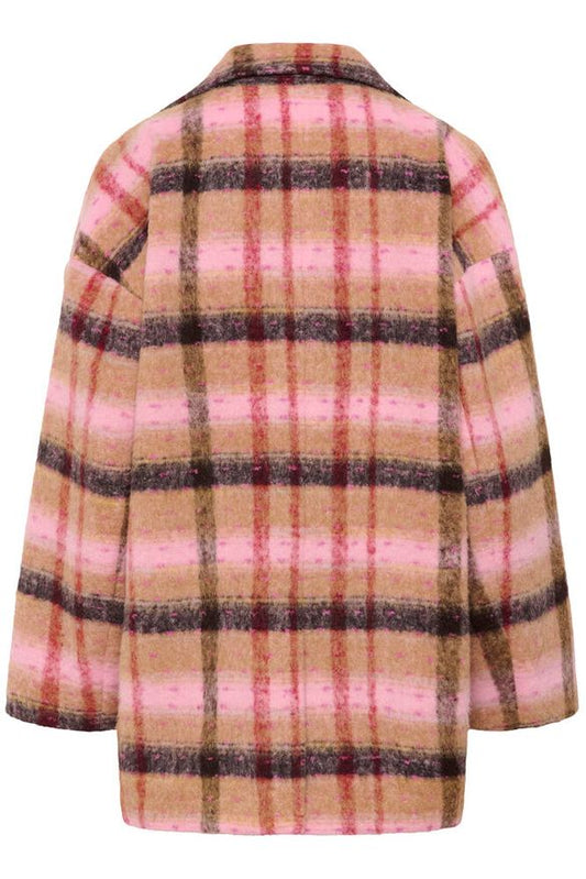 Takki Shila ruskea/vaaleanpuna ruudullinen-Takit/Jakut-Culture-Lahja ja sisustus Pussukka Katariina Home Oy