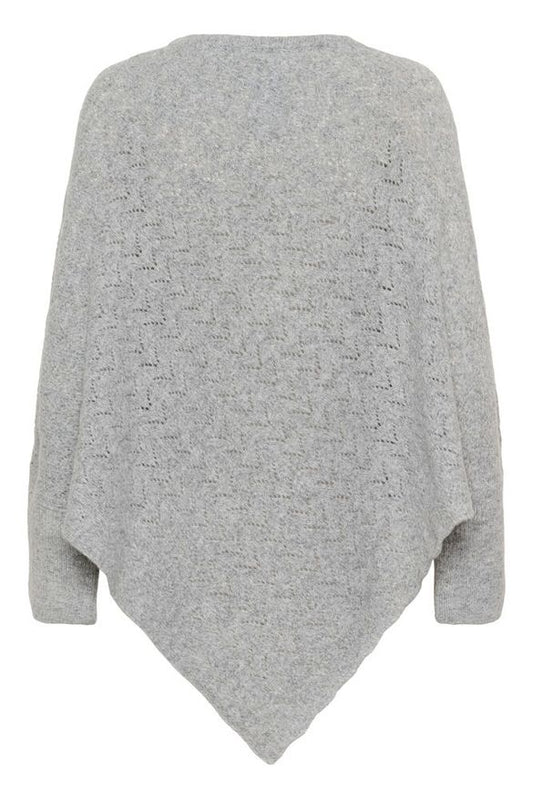 Poncho Holiday vaaleanharmaa-Neuleet/Neuletakit-Cream Clothing-Lahja ja sisustus Pussukka Katariina Home Oy