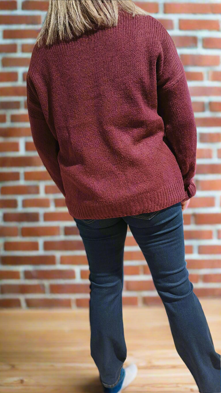 Neulepusero Roller viininpunainen-Neuleet/Neuletakit-Marc Lauge-Lahja ja sisustus Pussukka Katariina Home Oy