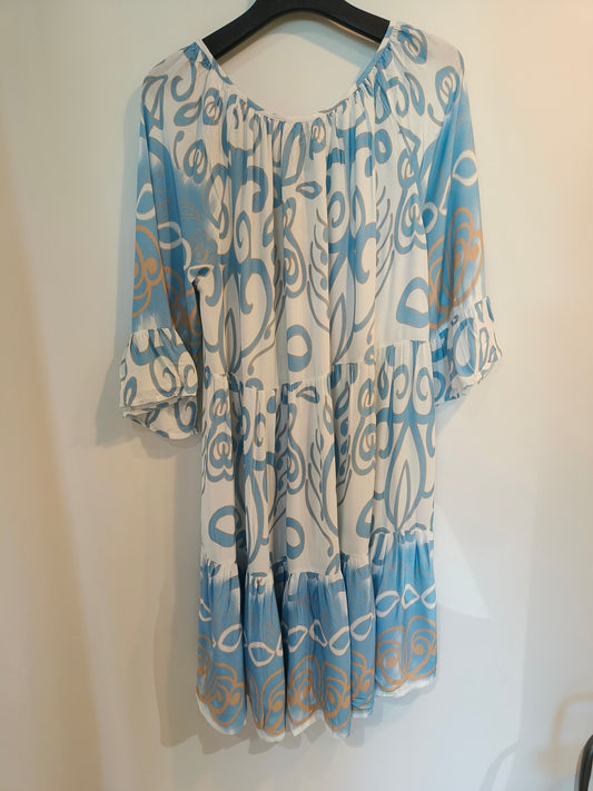 Mekko Ditte sini/valkoinen-Mekot/Hameet-Marc Lauge-Lahja ja sisustus Pussukka Katariina Home Oy