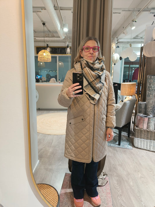 Huivi Check latte-Pipot/huivit/sukat-Marc Lauge-Lahja ja sisustus Pussukka Katariina Home Oy