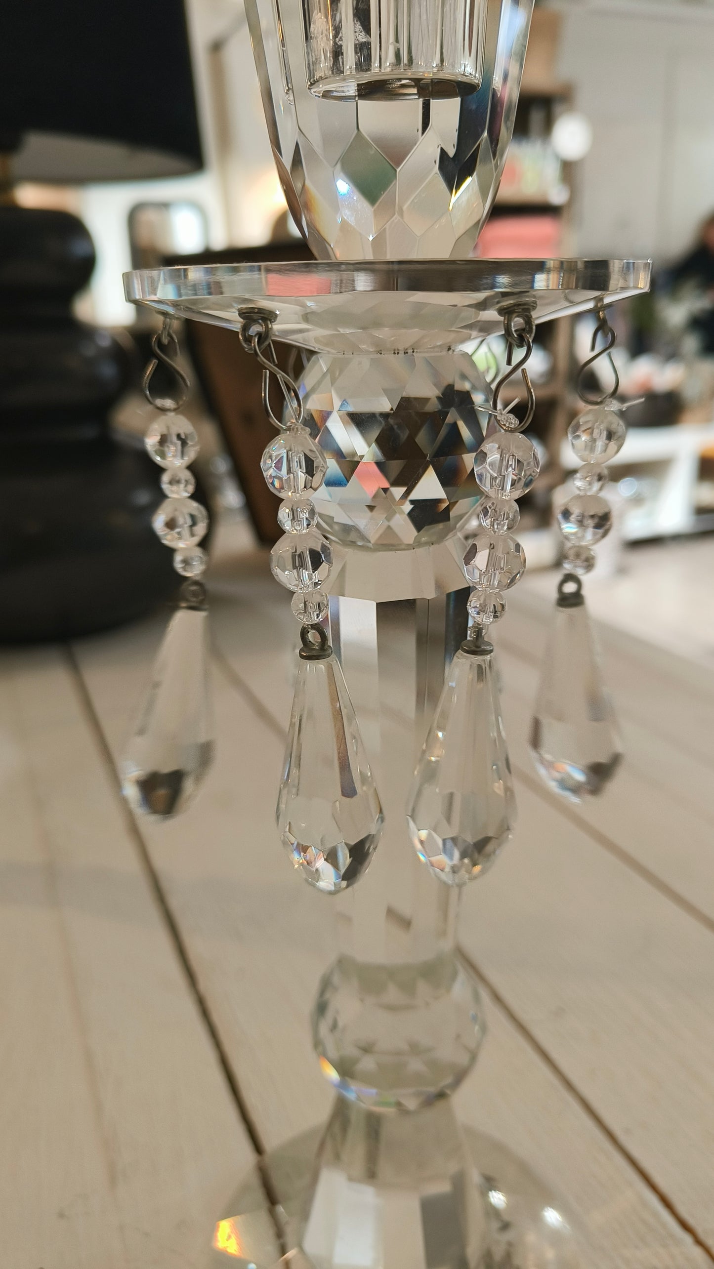 Kynttilänjalka kristalli-Kynttilänjalat ja lyhdyt-Amanda B-Lahja ja sisustus Pussukka Katariina Home Oy