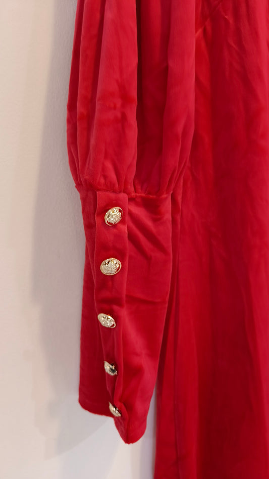 Velourmekko Tea punainen-Mekot/Hameet-Marc Lauge-Lahja ja sisustus Pussukka Katariina Home Oy