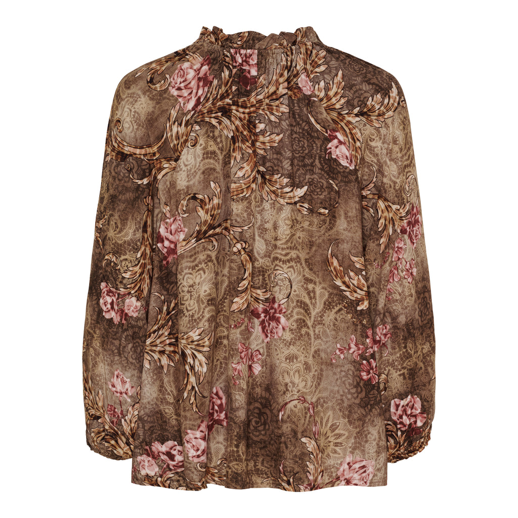 Pusero Octavia roosa/ruskea-Puserot-Marta du Chateau-Lahja ja sisustus Pussukka Katariina Home Oy