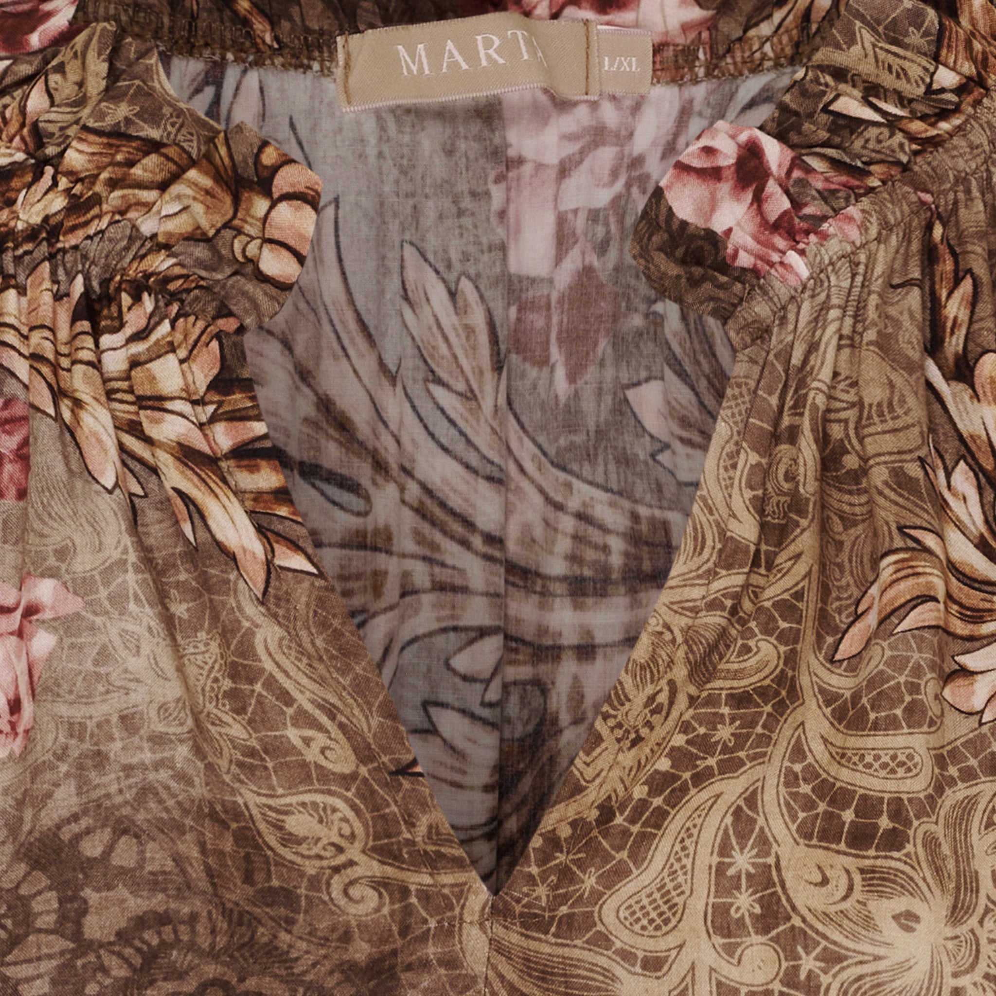 Pusero Octavia roosa/ruskea-Puserot-Marta du Chateau-Lahja ja sisustus Pussukka Katariina Home Oy