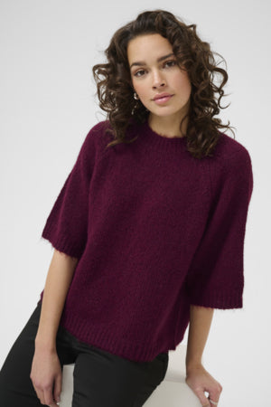 Neulepusero Emilie viininpunainen-Neuleet/Neuletakit-Kaffe-Lahja ja sisustus Pussukka Katariina Home Oy