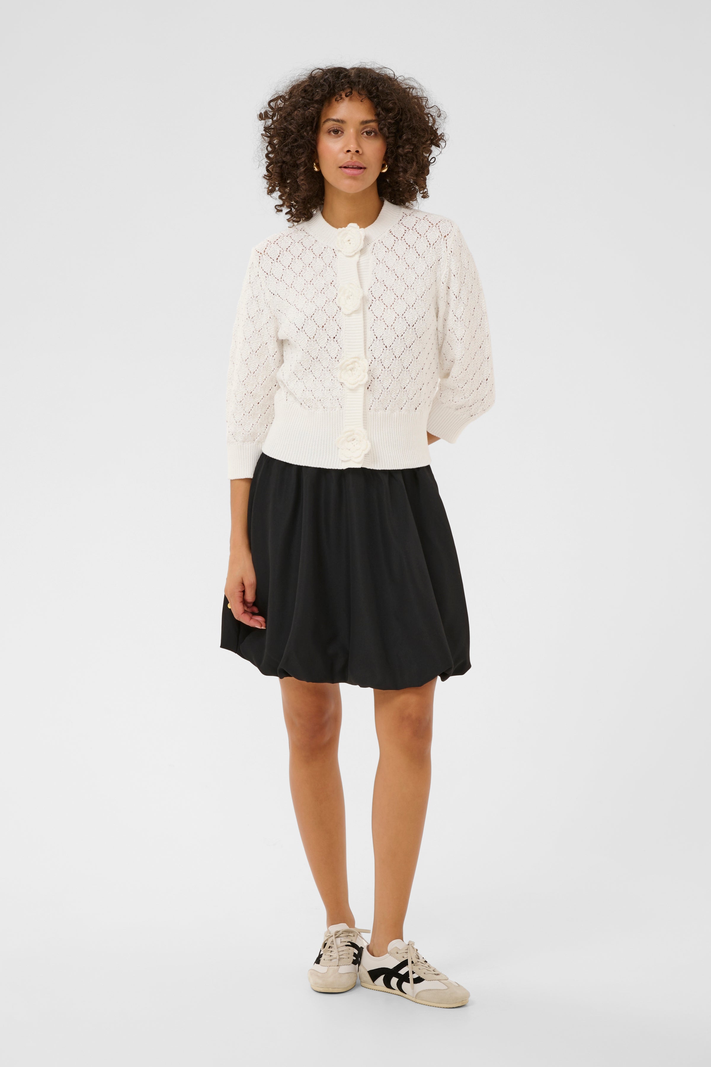 Neuletakki Kathrine valkoinen Kaffe-Neuleet/Neuletakit-Kaffe-Lahja ja sisustus Pussukka Katariina Home Oy