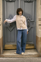 Neuleliivi Samira beige-Neuleet/Neuletakit-Cream Clothing-Lahja ja sisustus Pussukka Katariina Home Oy