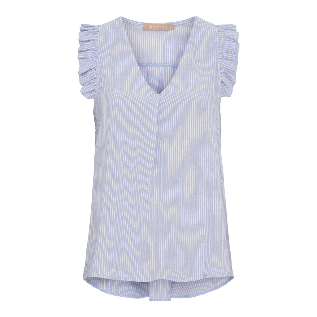 Toppi Giorgia sini/valkoraidallinen-Puserot-Marta du Chateau-Lahja ja sisustus Pussukka Katariina Home Oy