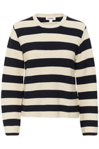 Neule Lidya sini-valkoraidallinen-Neuleet/Neuletakit-Soaked in Luxury-Lahja ja sisustus Pussukka Katariina Home Oy