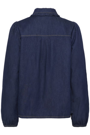 Farkkupaitapusero Hilka sininen-Puserot-Culture-Lahja ja sisustus Pussukka Katariina Home Oy