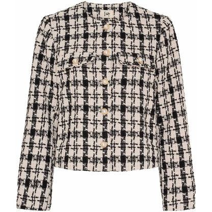 Jakku Emilie musta/kerma ruudullinen-Takit/Jakut-Isay-Lahja ja sisustus Pussukka Katariina Home Oy