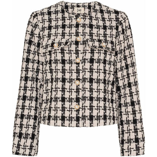 Jakku Emilie musta/kerma ruudullinen-Takit/Jakut-Isay-Lahja ja sisustus Pussukka Katariina Home Oy