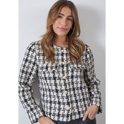 Jakku Emilie musta/kerma ruudullinen-Takit/Jakut-Isay-Lahja ja sisustus Pussukka Katariina Home Oy