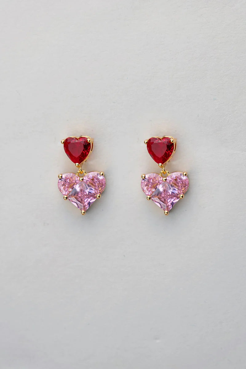 Sydän Korvakorut pinkki-punainen-Korut-BOW19DETAILS-Lahja ja sisustus Pussukka Katariina Home Oy