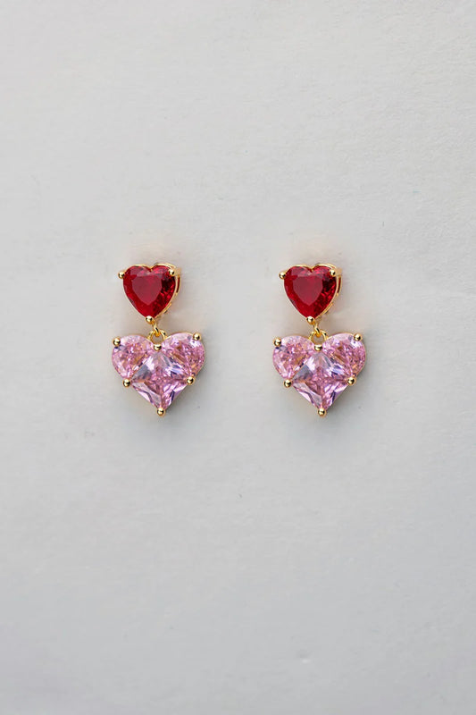 Sydän Korvakorut pinkki-punainen-Korut-BOW19DETAILS-Lahja ja sisustus Pussukka Katariina Home Oy