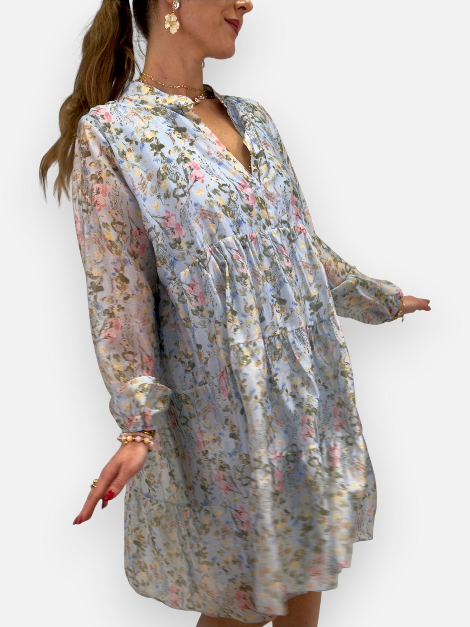 Mekko Floral sininen GEMINI by Helen-Mekot/Hameet-GEMINI by Helen-Lahja ja sisustus Pussukka Katariina Home Oy