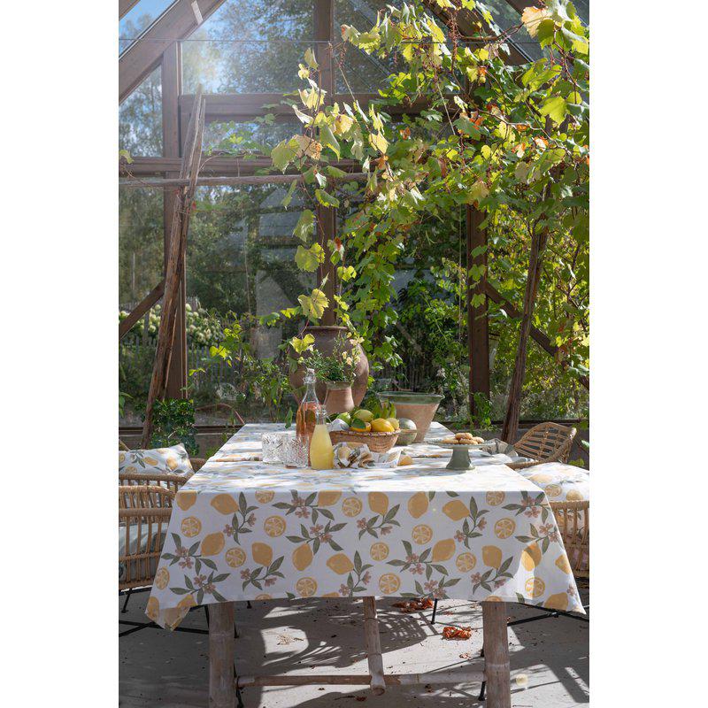 Pöytäliina Amalfi keltainen-Kaita- ja pöytäliinat-Fondaco-Lahja ja sisustus Pussukka Katariina Home Oy