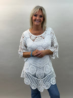 Toppi Simona valkoinen-Pusero-Mix By Heart-Lahja ja sisustus Pussukka Katariina Home Oy