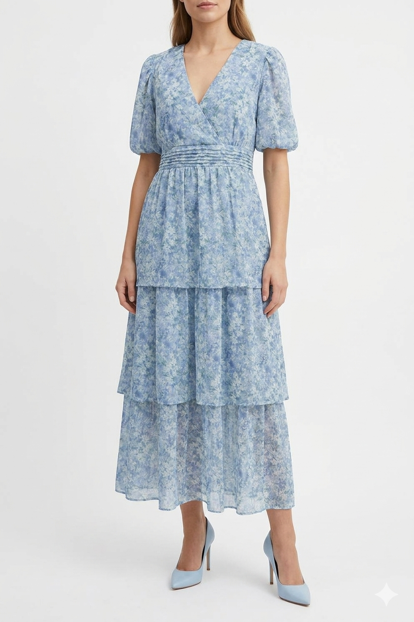 Klänning Florella blå/offwhite Aview