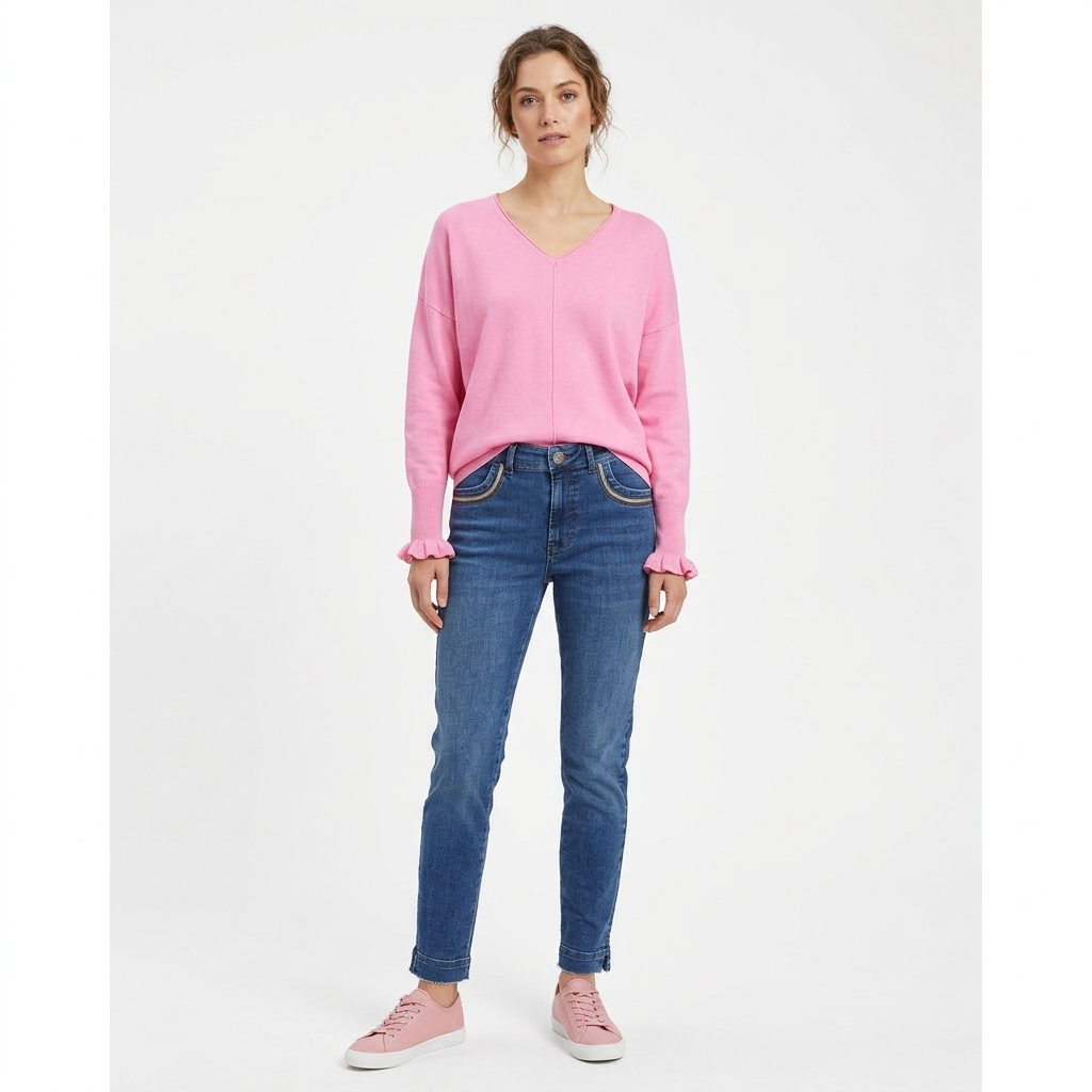 Neule Frigga pink Isay-Neuleet/Neuletakit-Isay-Lahja ja sisustus Pussukka Katariina Home Oy