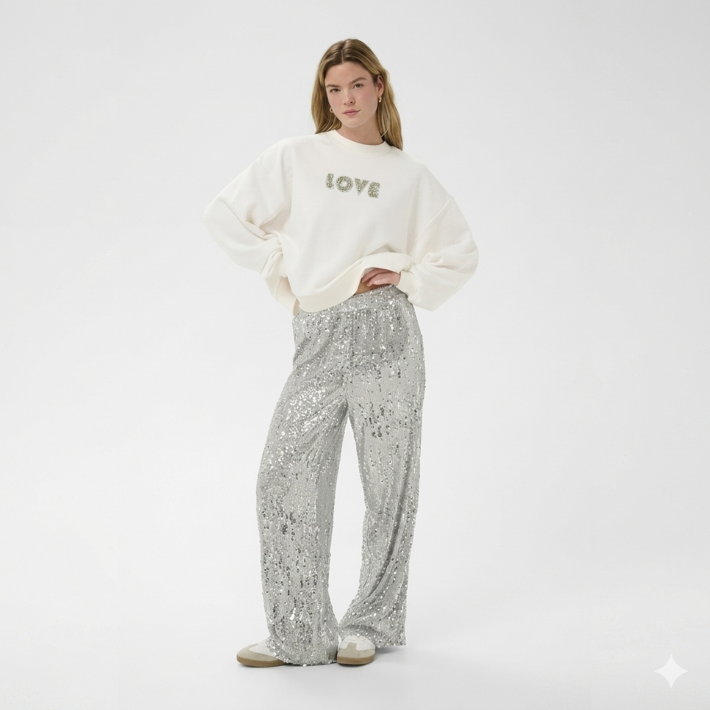 Collegepusero Lila – Luonnonvalkoinen Glitter | Kaffe-Puserot-Kaffe-Lahja ja sisustus Pussukka Katariina Home Oy