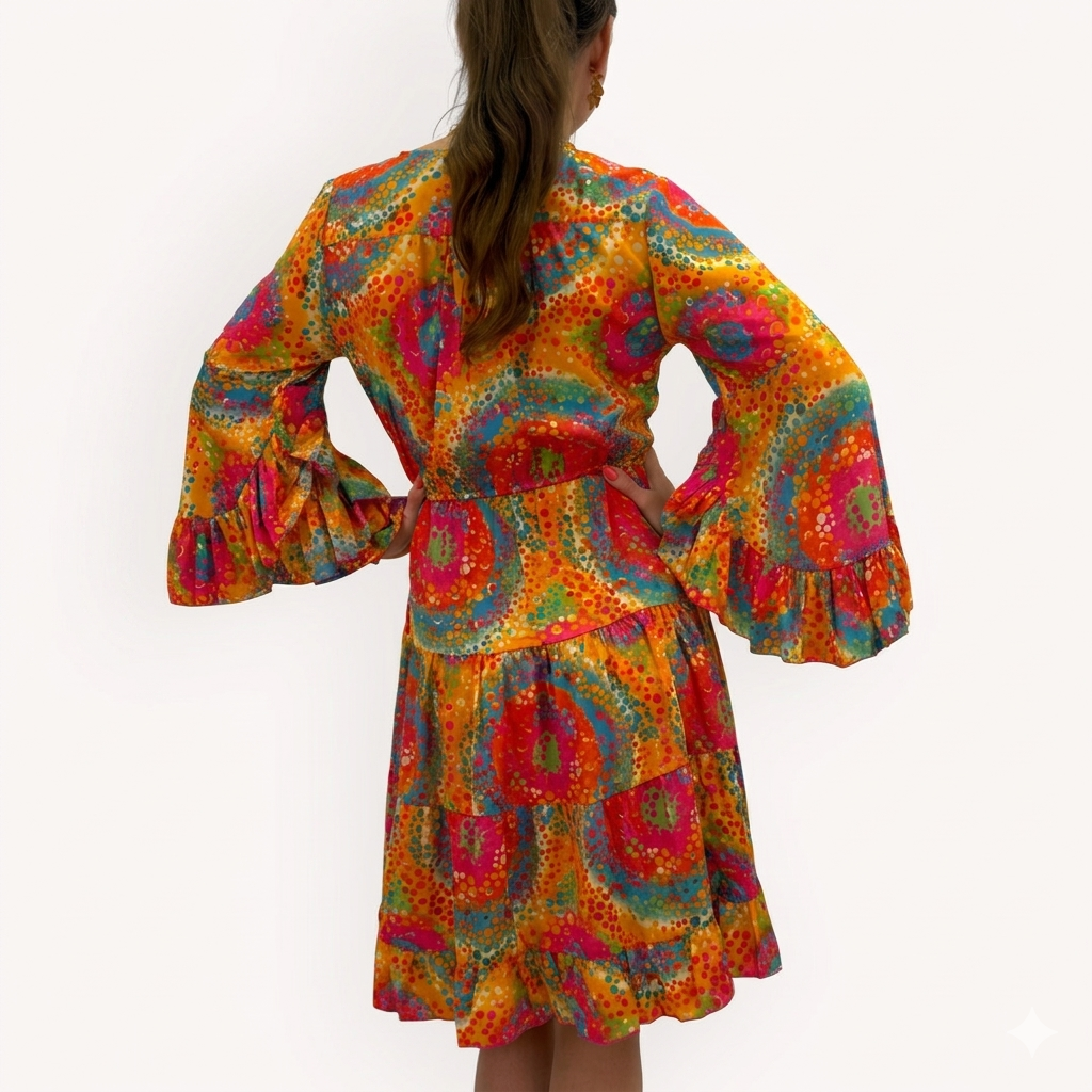 Silkkimekko Marta värikäs GEMINI by Helen-Mekot/Hameet-GEMINI by Helen-Lahja ja sisustus Pussukka Katariina Home Oy
