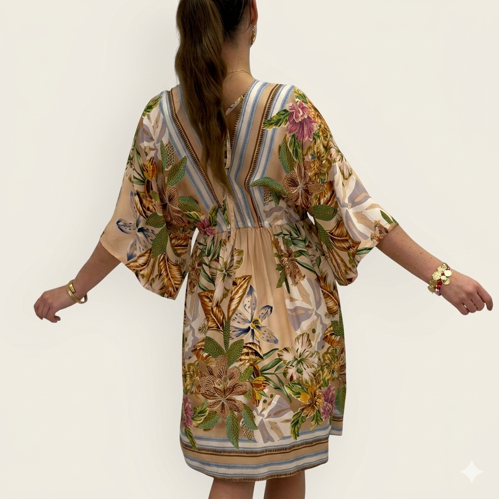 Mekko Floral beige GEMINI by Helen-Mekot/Hameet-GEMINI by Helen-Lahja ja sisustus Pussukka Katariina Home Oy