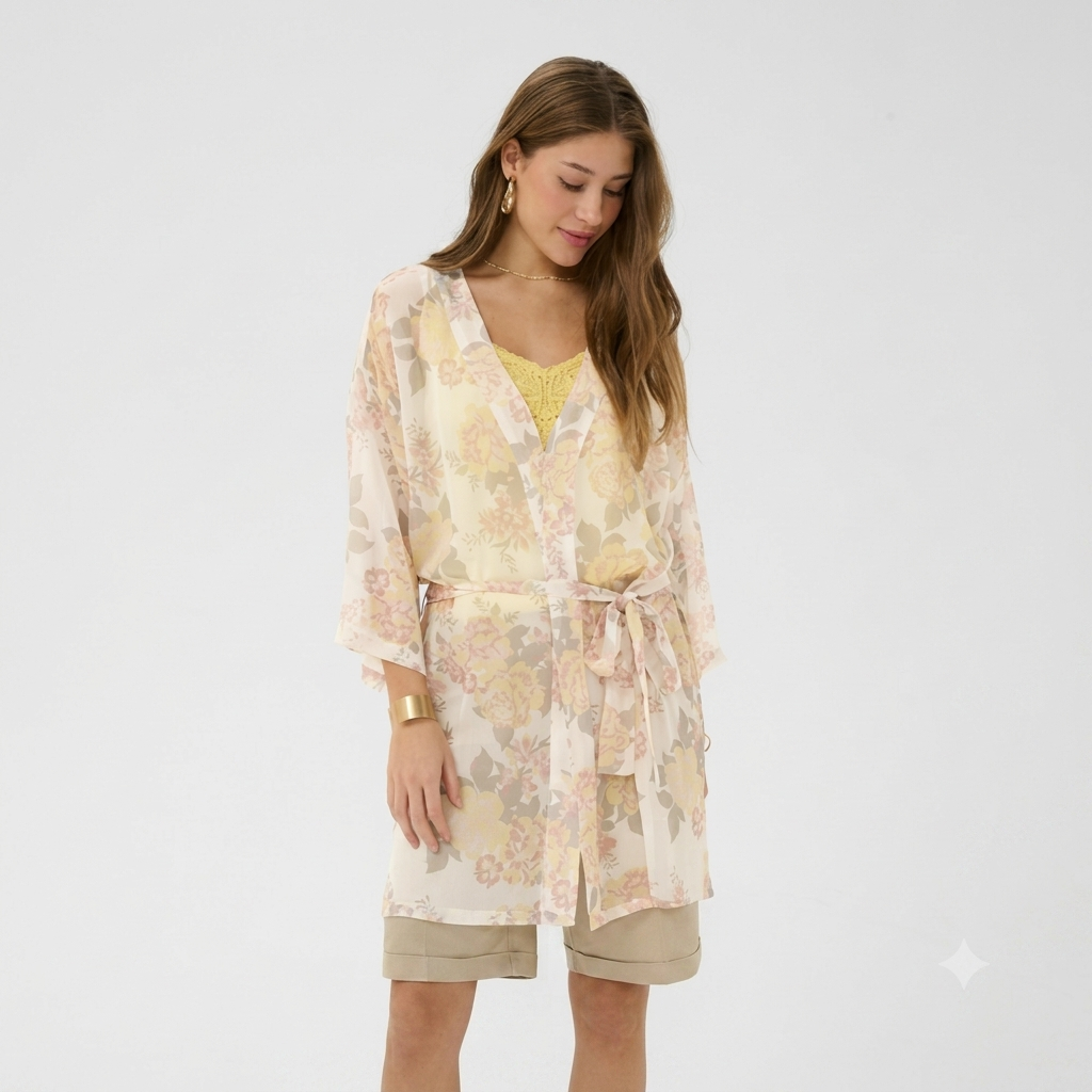 Kimono Danica vihreä/keltainen Cream