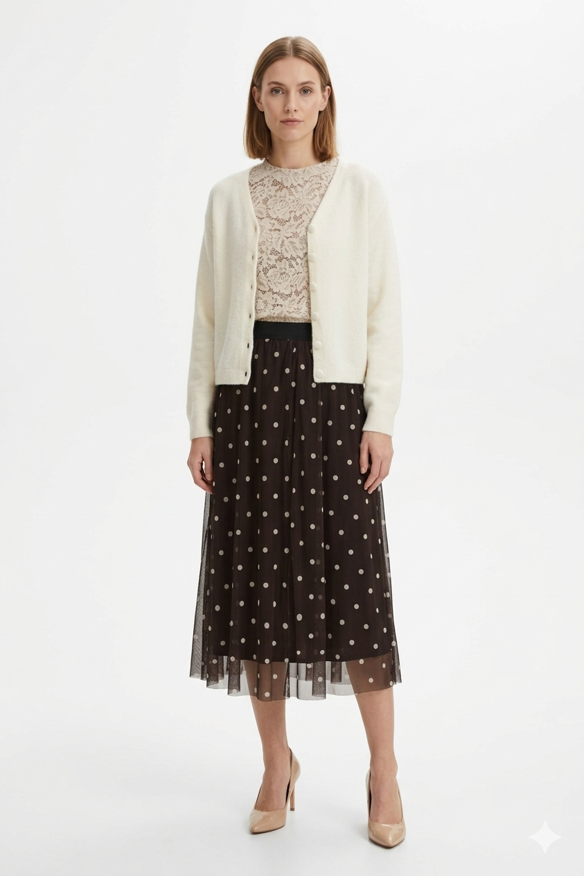 Tyllihame Mdclmani ruskea pallollinen Marta du Chateau-Mekot/Hameet-Marta du Chateau-Lahja ja sisustus Pussukka Katariina Home Oy