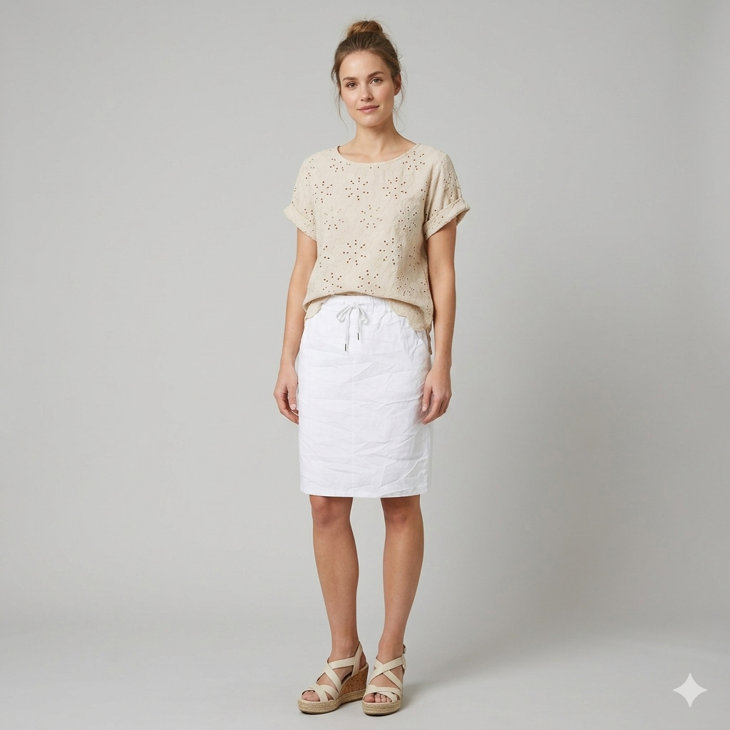 Pusero Broderie anglais beige Peura Collection-Puserot-Peura Collection-Lahja ja sisustus Pussukka Katariina Home Oy