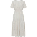 Marc Lauge Sindy Mekko – Tyylikäs raitamekko frillahelmalla-Mekot/Hameet-Marc Lauge-Lahja ja sisustus Pussukka Katariina Home Oy