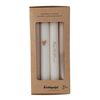 Mietelausekruunykynttilät "Oispa Kuohuvaa"-Kynttilät-Puttipaja-Lahja ja sisustus Pussukka