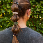 Pompula Gold Heart Silk Scrunchie beige byEloise