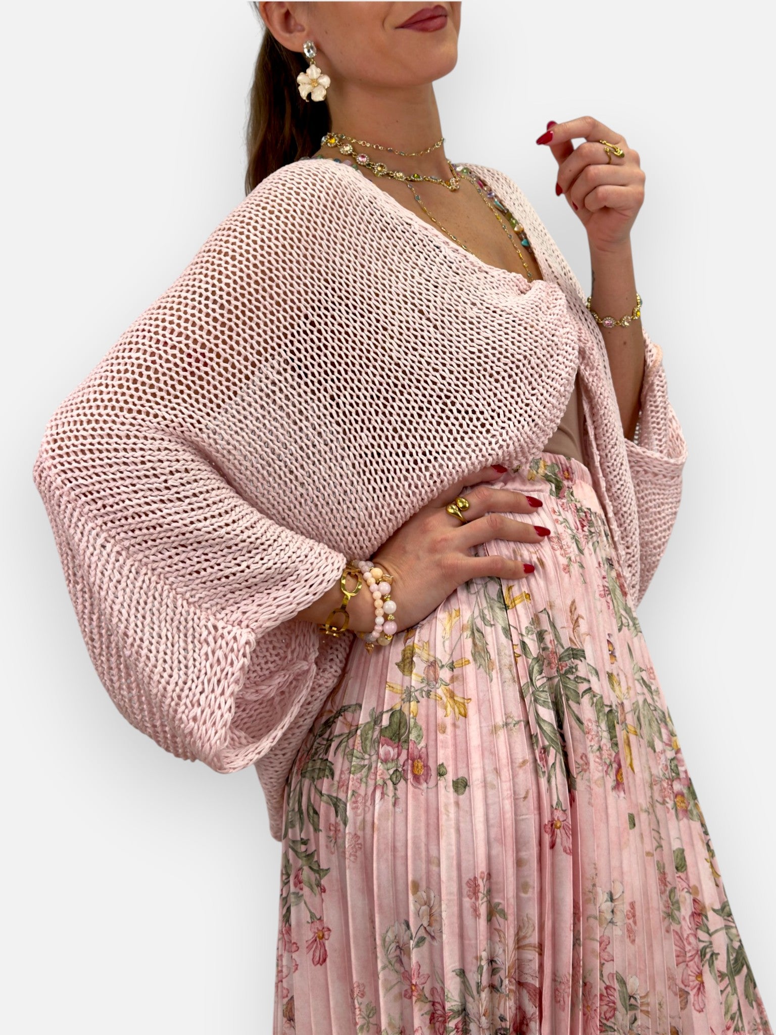 Neulepusero Osha vaaleanpunainen GEMINI by Helen-Neuleet/Neuletakit-GEMINI by Helen-Lahja ja sisustus Pussukka Katariina Home Oy