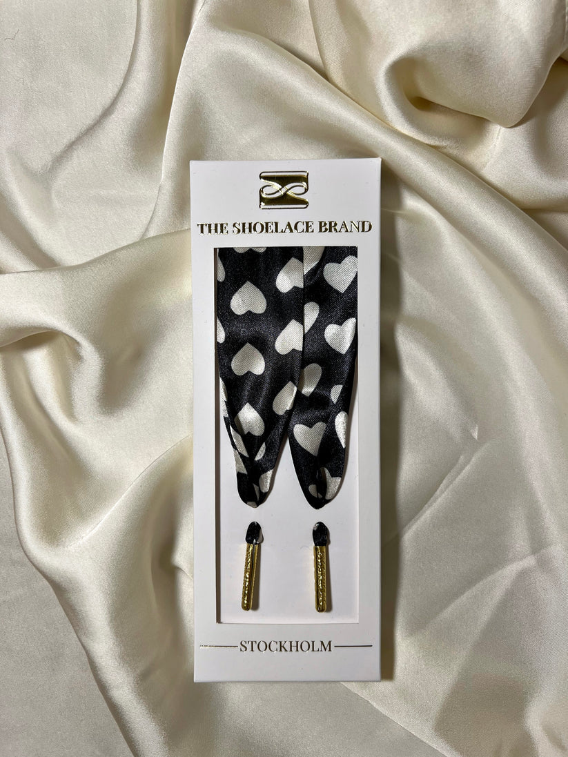 Kengännauhat Black Heart scarf-Jalkineet-The Shoelace Brand-Lahja ja sisustus Pussukka Katariina Home Oy