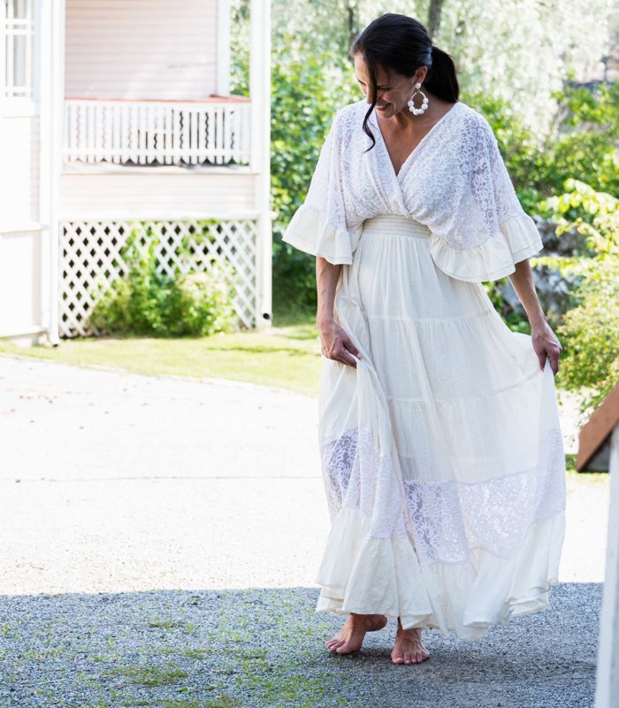 Mekko Bohemian luonnonvalkoinen Amanda B-Mekot/Hameet-Amanda B-Lahja ja sisustus Pussukka Katariina Home Oy