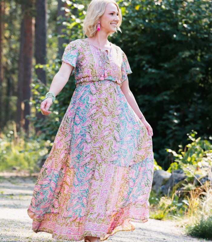Mekko Sianna sininen Amanda B-Mekot/Hameet-Amanda B-Lahja ja sisustus Pussukka Katariina Home Oy