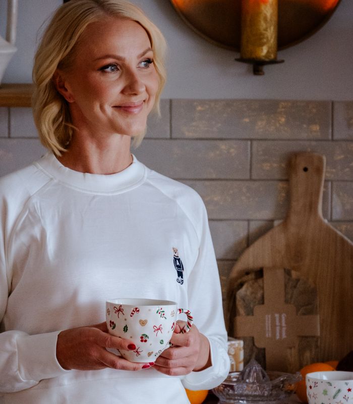 Joulumuki sydän&mistelinoksa-Astiat ja kattaus-Amanda B-Lahja ja sisustus Pussukka Katariina Home Oy