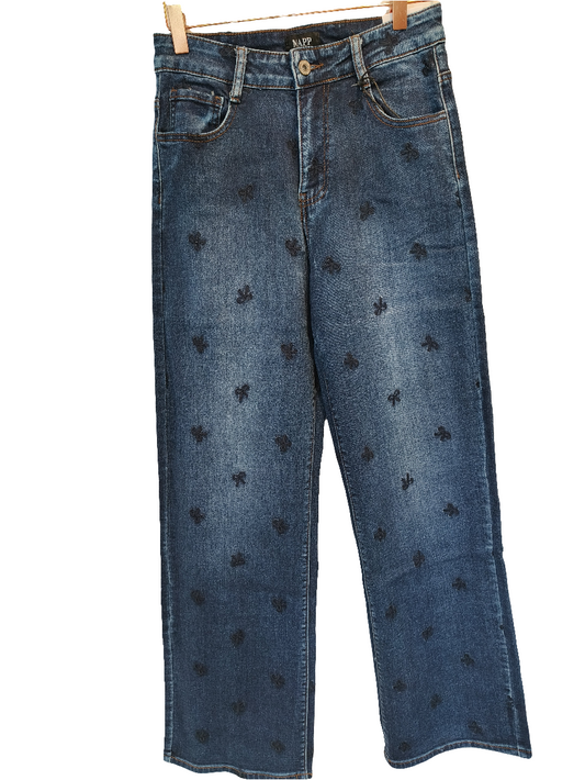 Farkut Bow sininen-Housut/Farkut-Marc Lauge-Lahja ja sisustus Pussukka Katariina Home Oy