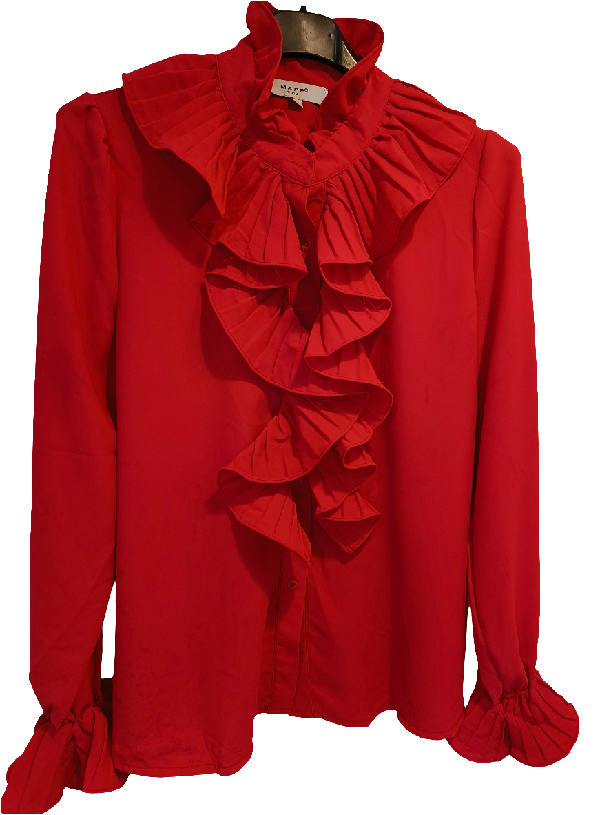 Pusero Plisse punainen-Puserot-Marc Lauge-Lahja ja sisustus Pussukka Katariina Home Oy