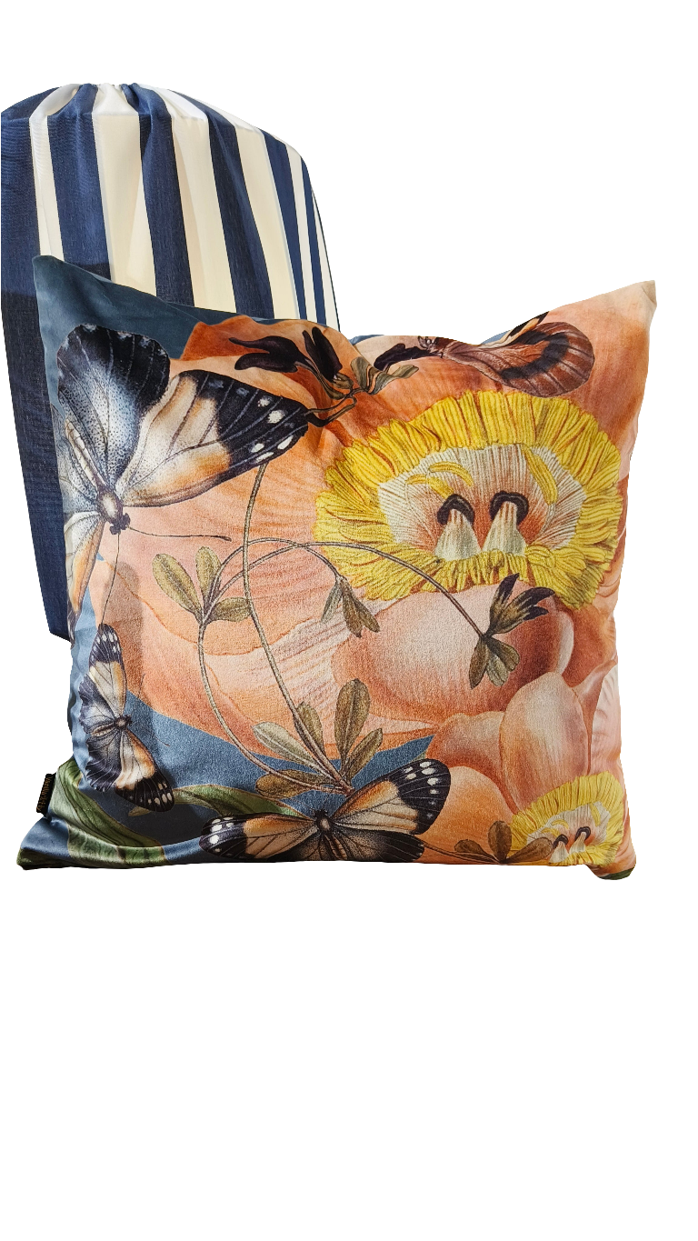 Tyynynpäällinen Perhonen sininen-Tyynynpäällinen-Vanilla Fly-Lahja ja sisustus Pussukka Katariina Home Oy