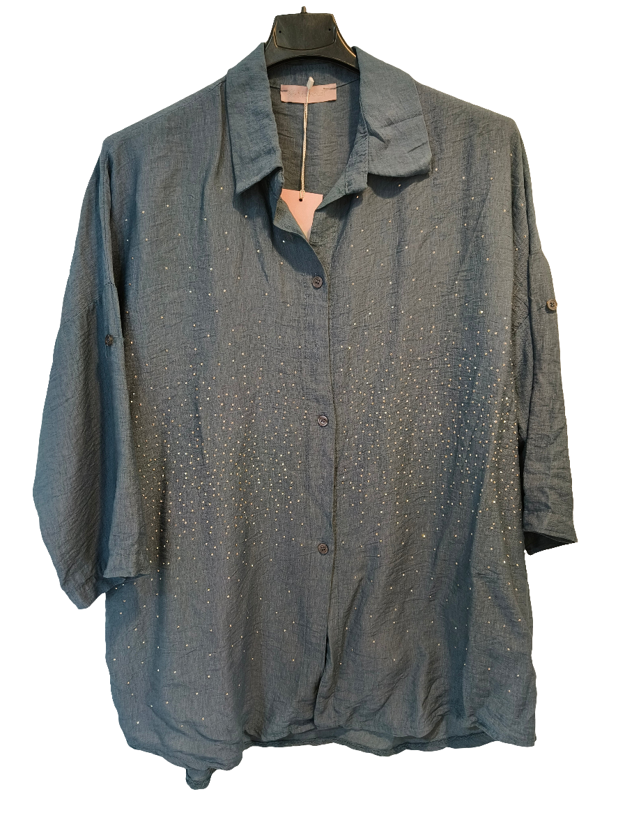 Paitapusero Studs sininen-Puserot-Marc Lauge-Lahja ja sisustus Pussukka Katariina Home Oy