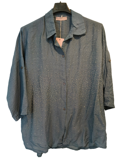 Paitapusero Studs sininen-Puserot-Marc Lauge-Lahja ja sisustus Pussukka Katariina Home Oy