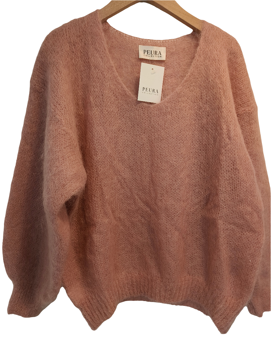 Mohairneule V-pääntie eri värejä-Neuleet/Neuletakit-Peura Collection-Lahja ja sisustus Pussukka Katariina Home Oy