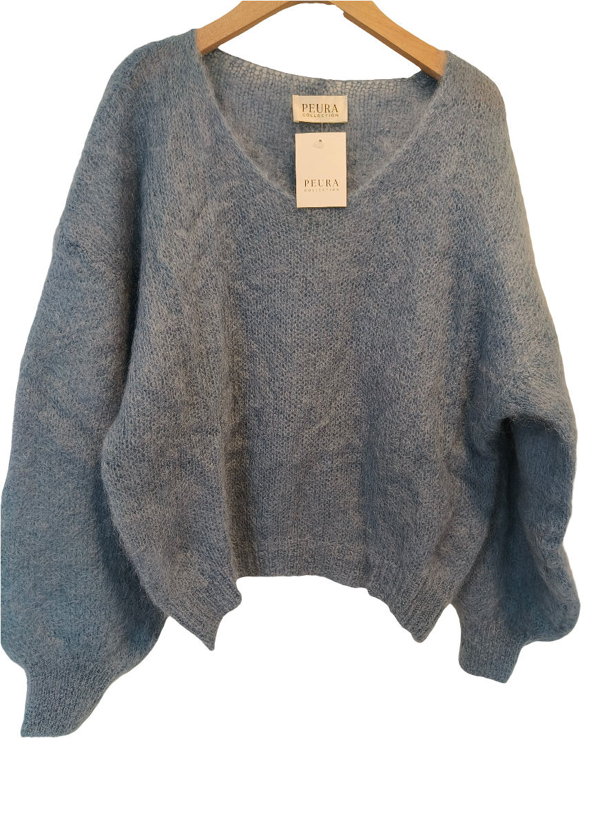 Mohairneule V-pääntie eri värejä-Neuleet/Neuletakit-Peura Collection-Lahja ja sisustus Pussukka Katariina Home Oy