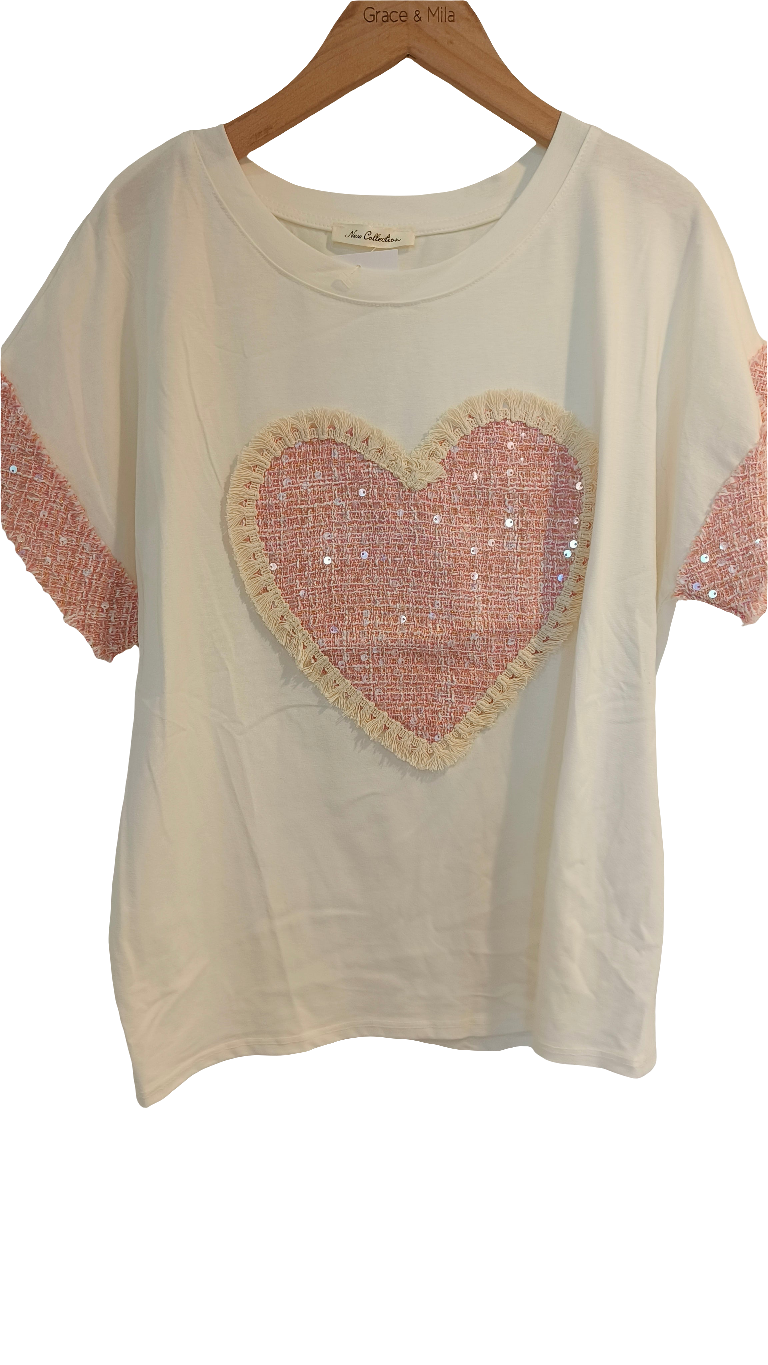 T-Paita Glitter Sydän eri värejä-T-Paidat-Peura Collection-Lahja ja sisustus Pussukka Katariina Home Oy